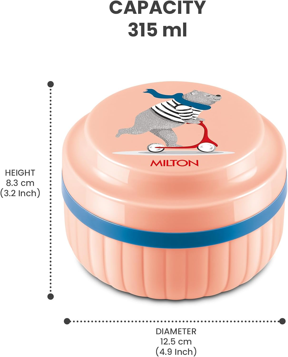 Milton Bestie Tiffin Big with Inner Plate - capacity 315ml