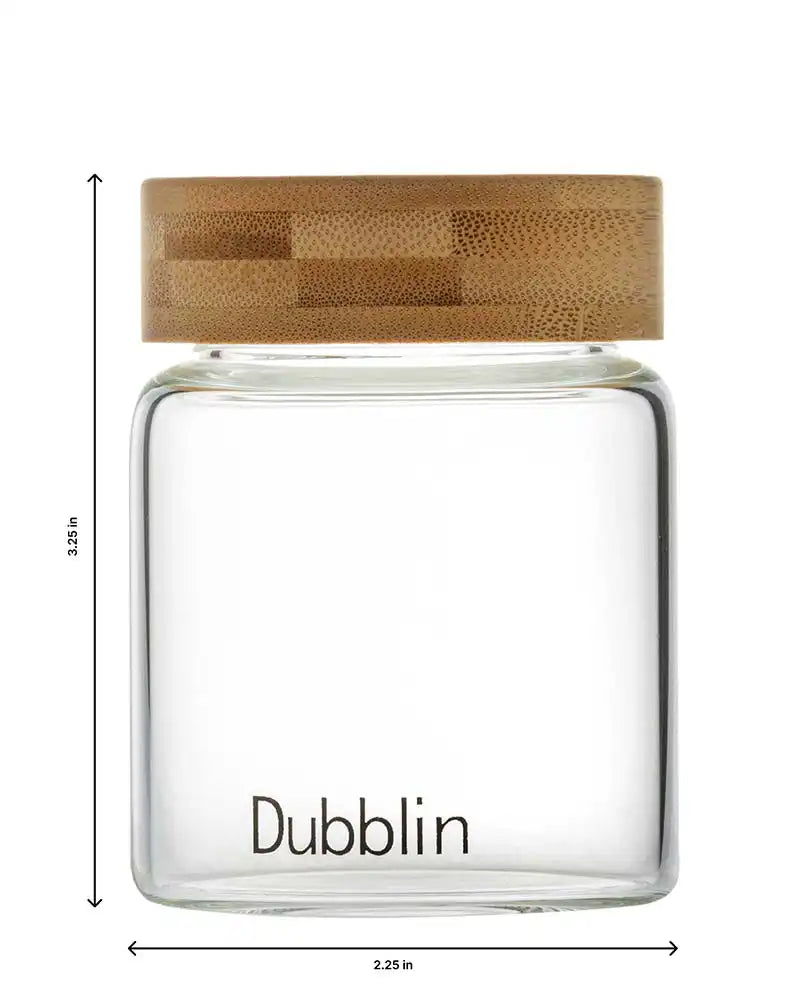 Dubblin Borosilicate Glass Storage Container With Wooden Lid