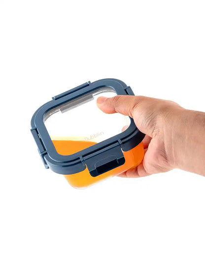 Dubblin Borosilicated Glass Lunch Box Set Of 3 With Vertical Bag