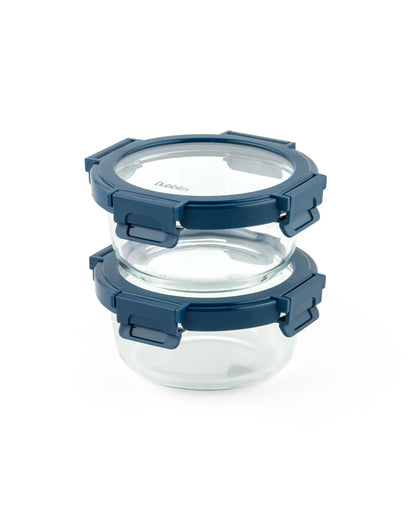Dubblin Borosilicate Glass Lunch Box Set Of 2 With Vertical Bag