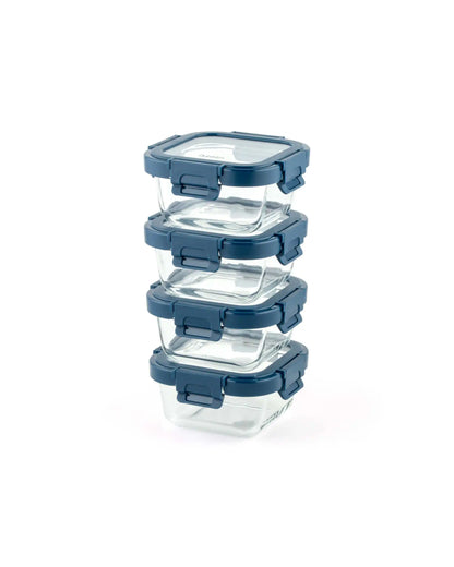 Dubblin Glass Lunch Set - 4 Containers With Glass Lid and Bag