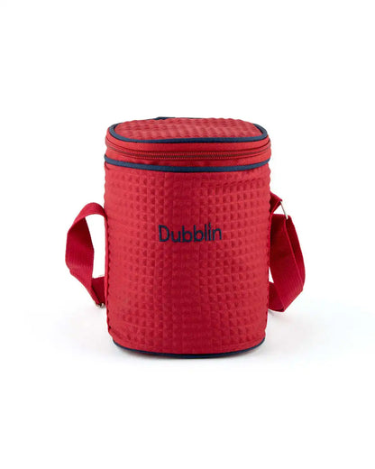 Dubblin Borosilicated Glass Lunch Box Set Of 3 With Vertical Bag