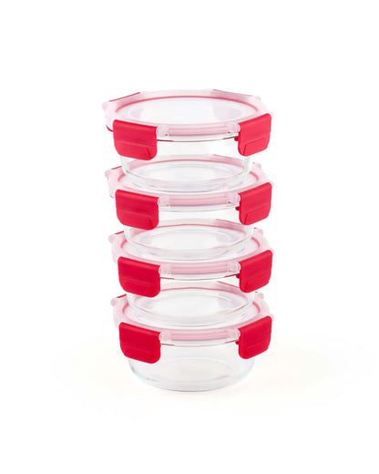 Dubblin Glass Lunch Set with 4 Glass Containers and Bag