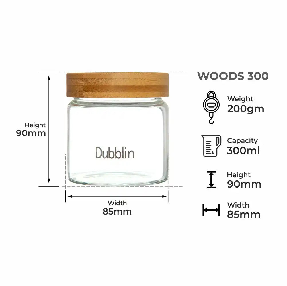 Dubblin Borosilicate Glass Storage Container With Wooden Lid