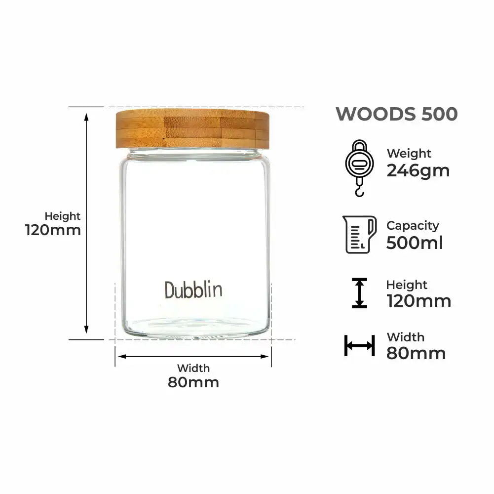 Dubblin Borosilicate Glass Storage Container With Wooden Lid