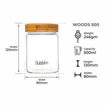 Dubblin Borosilicate Glass Storage Container With Wooden Lid