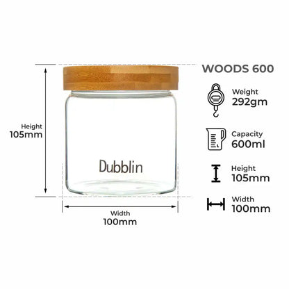 Dubblin Borosilicate Glass Storage Container With Wooden Lid