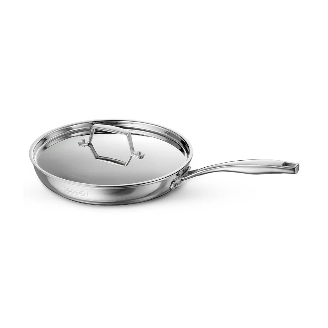 Tramontina Aeion Fry Pan with SS Lid (20, 24, 26cm) Tri-Ply Clad Stainless Steel