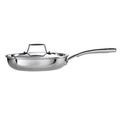 Tramontina Aeion Fry Pan with SS Lid (20, 24, 26cm) Tri-Ply Clad Stainless Steel