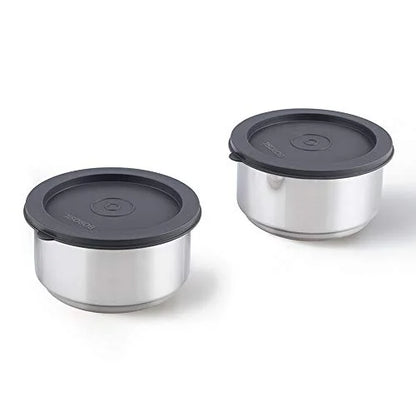 Borosil Carry Fresh Double Wall Stainless Steel Lunch Set WIth Horizontal Bag