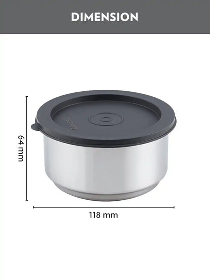 Borosil Carry Fresh Double Wall Stainless Steel Lunch Set WIth Horizontal Bag