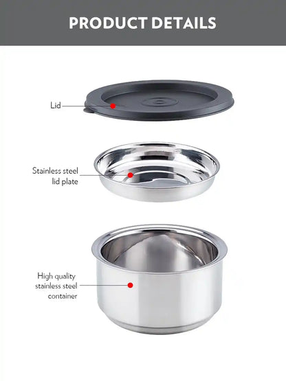 Borosil Carry Fresh Double Wall Stainless Steel Lunch Set WIth Horizontal Bag