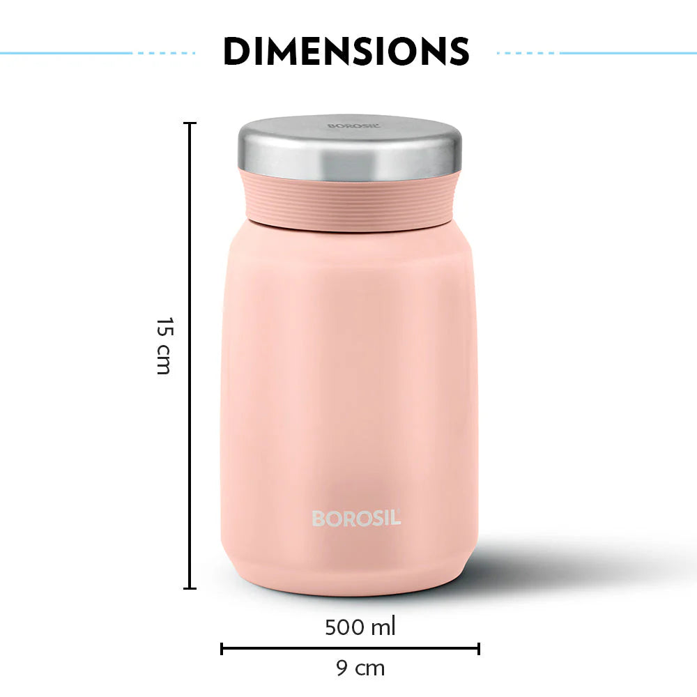 Borosil Hydra Carry Mate 500ml Thermal Vacuum Insulated Container