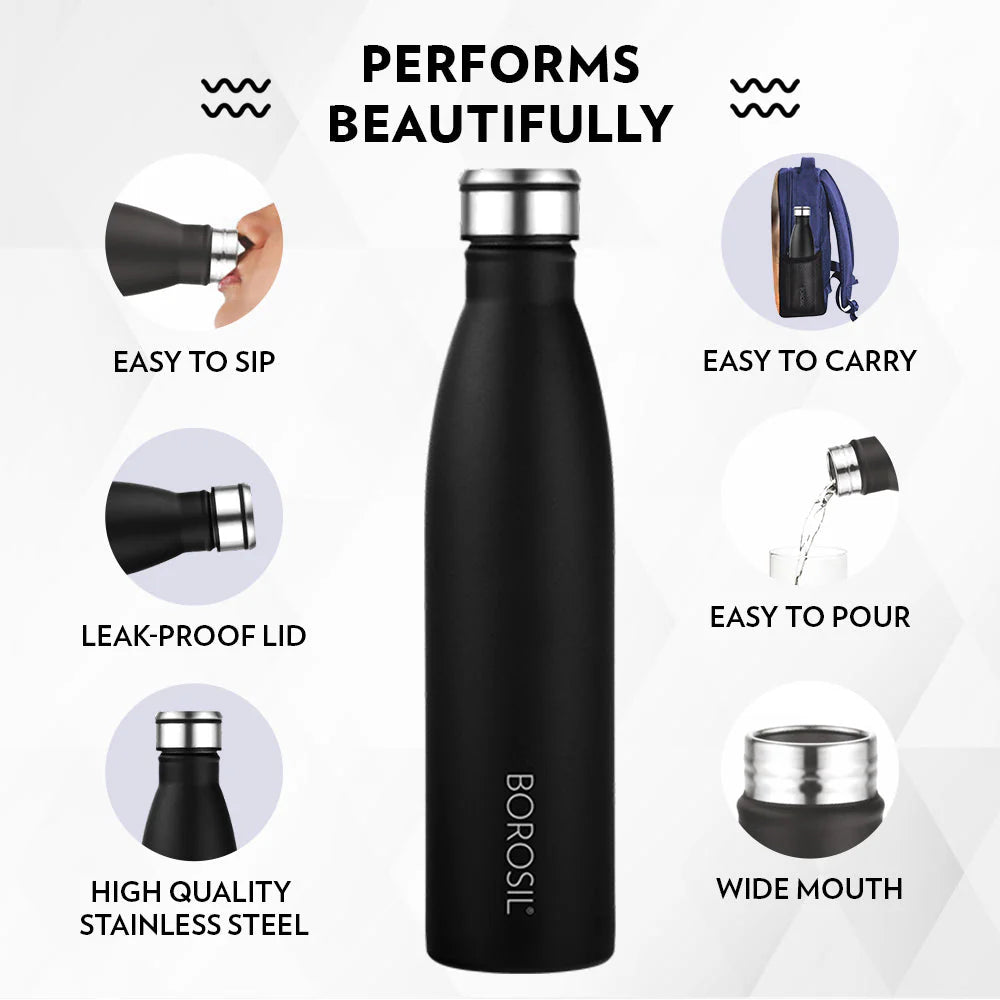 Borosil Hydra Fresh Stainless Steel Bottle 900ml
