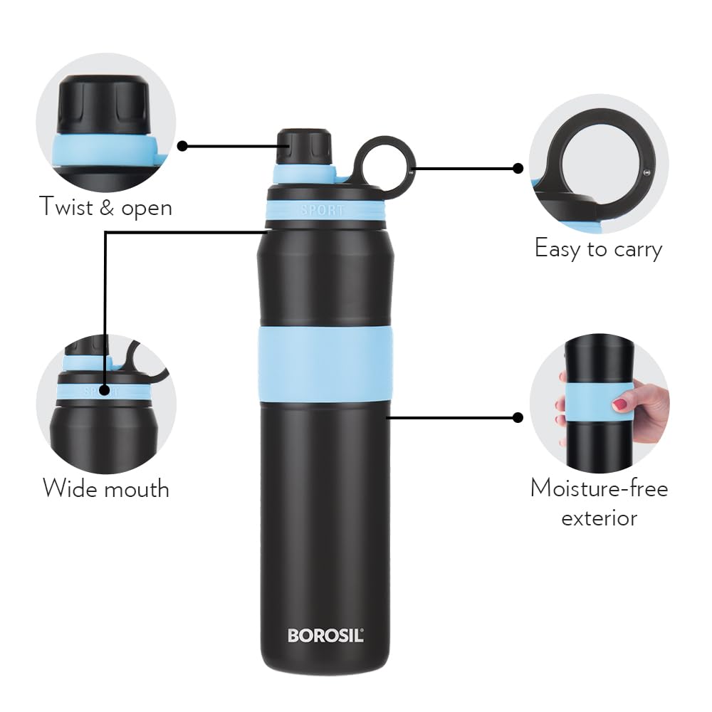 Borosil Burst Arctic 800 Thermal Vacuum Insulated Bottle