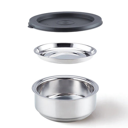 Borosil Carry Fresh Double Wall Stainless Steel Lunch Set WIth Vertical Lunch Bag