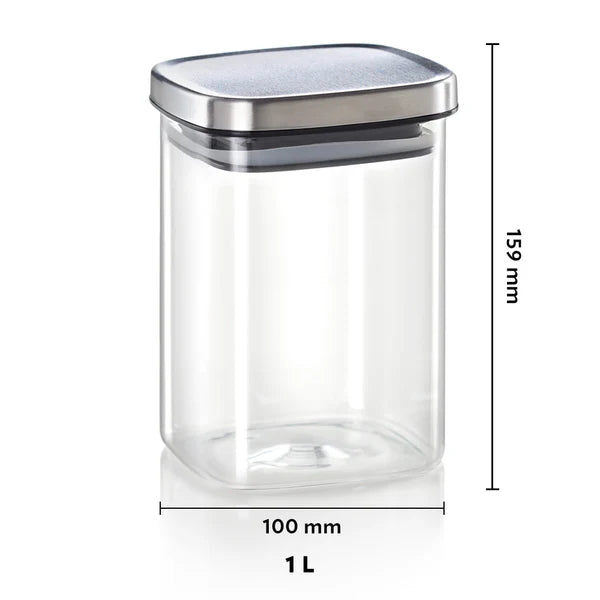Borosil Classic Square Jar - Borosilicate Glass