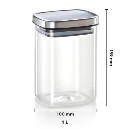 Borosil Classic Square Jar - Borosilicate Glass