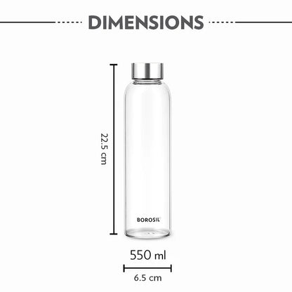 Borosil 550ml Borosilicate Glass Bottle