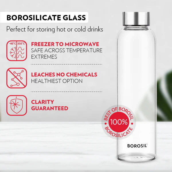 Borosil 550ml Borosilicate Glass Bottle
