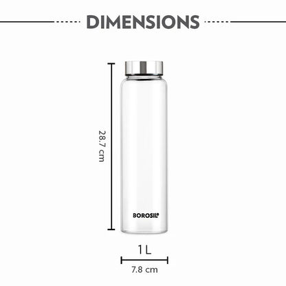 Borosil 1000ml (1 ltr) Borosilicate Glass Bottle