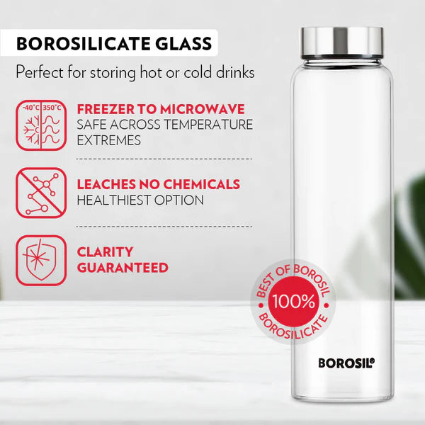 Borosil 1000ml (1 ltr) Borosilicate Glass Bottle