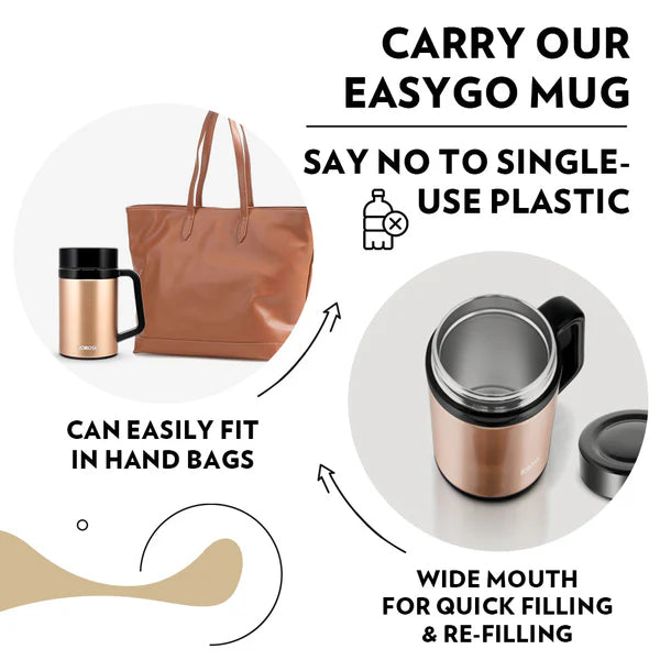 Borosil Easy Go Mug Thermal Vacuum Insulated 410ml