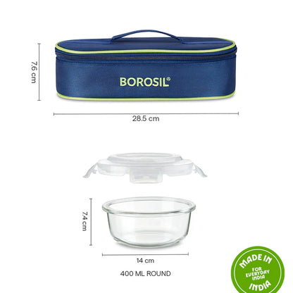 Borosil Glass Lunch Set Horizontal with 2 Containers with Bag