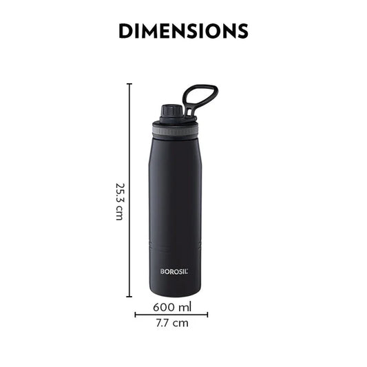 Borosil Go-Sports 600 Thermal Vacuum Insulated Bottle