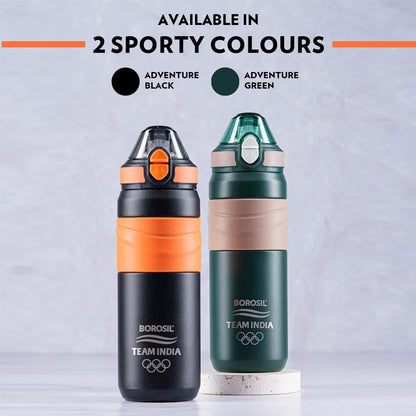 Borosil Hydra Adventure Thermal Vacuum Insulated Bottle 560ml with Straw