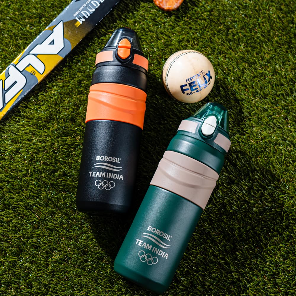 Borosil Hydra Adventure Thermal Vacuum Insulated Bottle 560ml with Straw