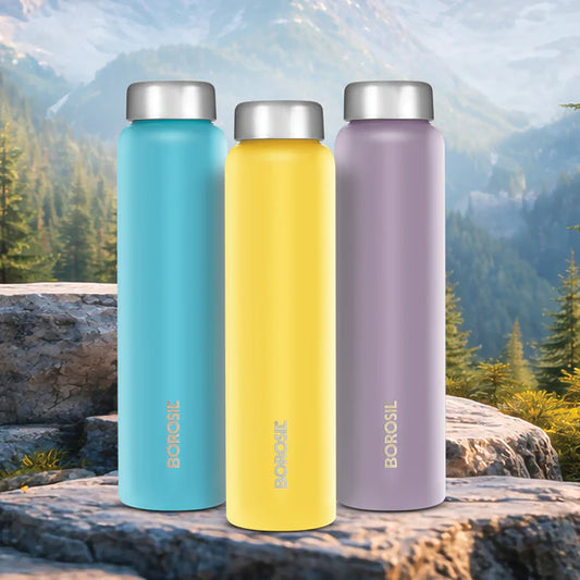 Borosil Hydra Apex 1000ml Stainless Steel Bottle Set Of 3