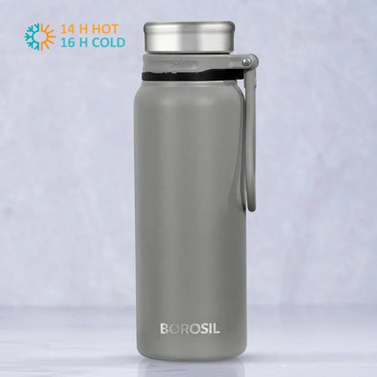 Borosil Hydra Aquafit Grey 830ml Vacuum Insulated Thermal Bottle