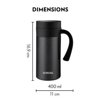 Borosil Hydra Cafe Time 400 Thermal Vacuum Insulated Mug