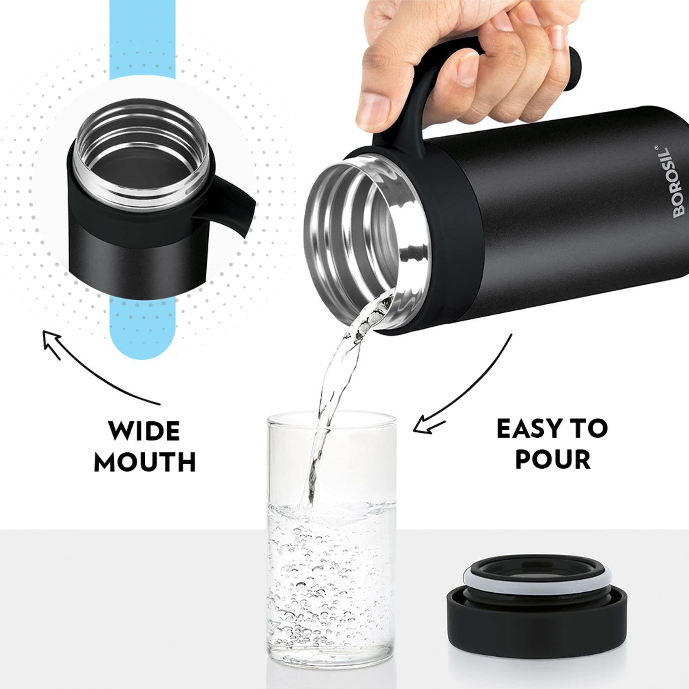Borosil Hydra Cafe Time 400 Thermal Vacuum Insulated Mug