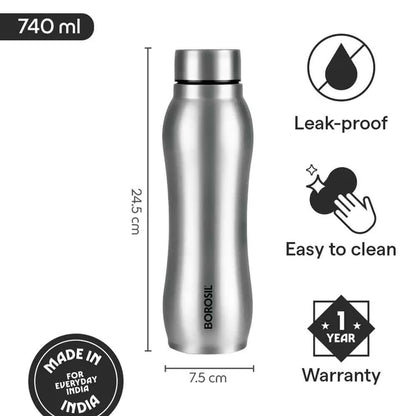 Borosil Hydra Chilmate 740ml Stainless Steel Bottle