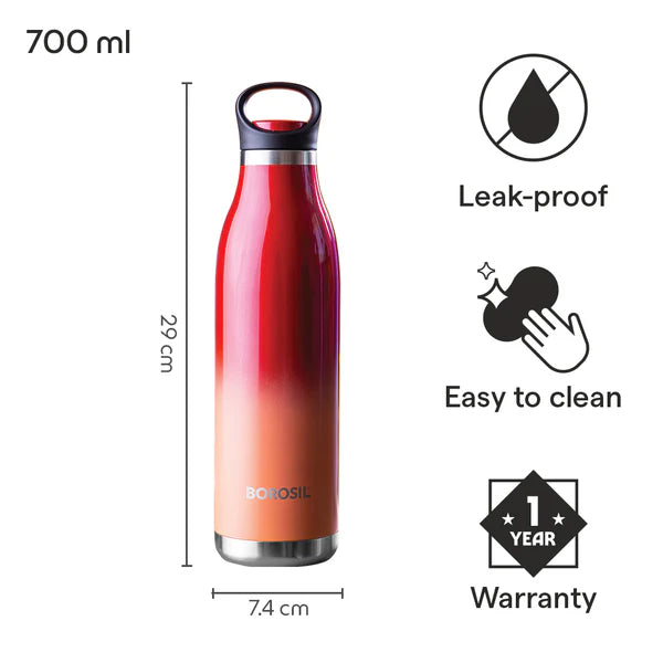 Borosil Hydra Color Crush Thermal Vacuum Insulated Bottle 700ml
