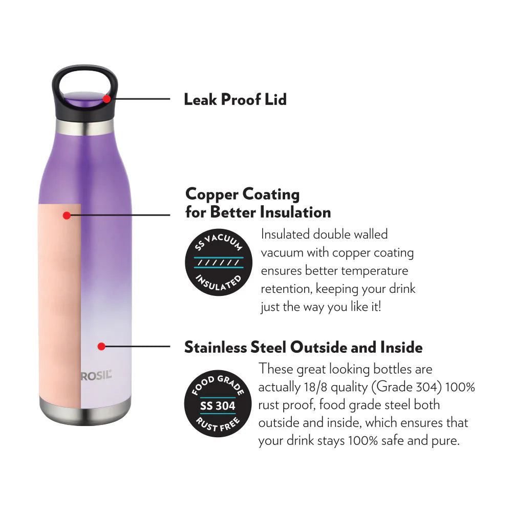 Borosil Hydra Color Crush Thermal Vacuum Insulated Bottle 700ml