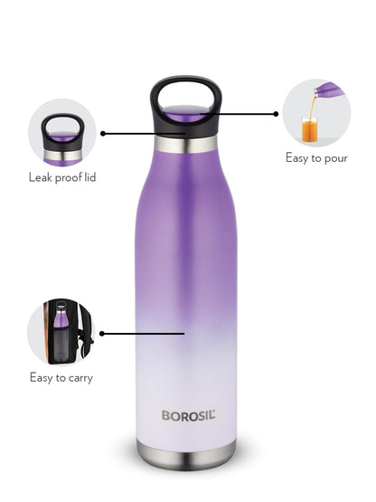 Borosil Hydra Color Crush Thermal Vacuum Insulated Bottle 700ml