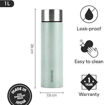 Borosil Hydra Coolsip 1.0 ltr Stainless Steel Bottle