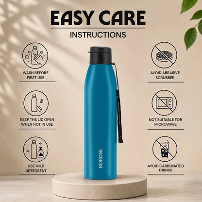 Borosil Hydra Glint 970ml Single Wall Stainless Steel Bottle