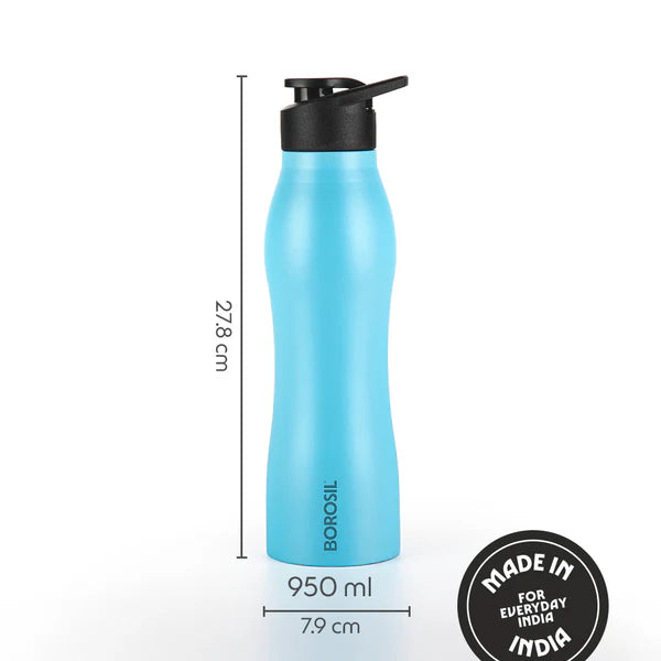 Borosil Hydra Go Grip Stainless Steel Bottle 950ml