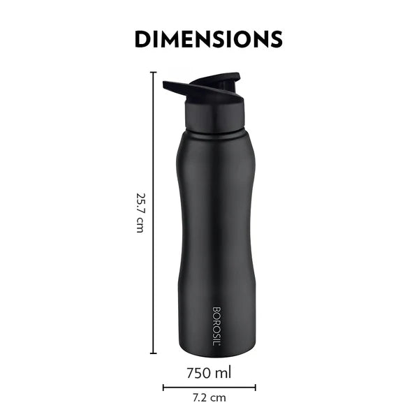 Borosil Hydra Grip-N-Sip Stainless Steel Bottle 750ml