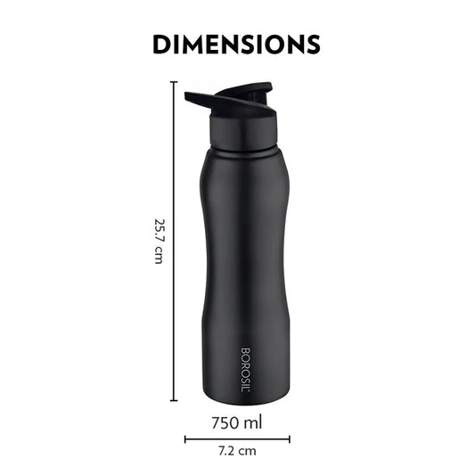 Borosil Hydra Grip-N-Sip Stainless Steel Bottle 750ml