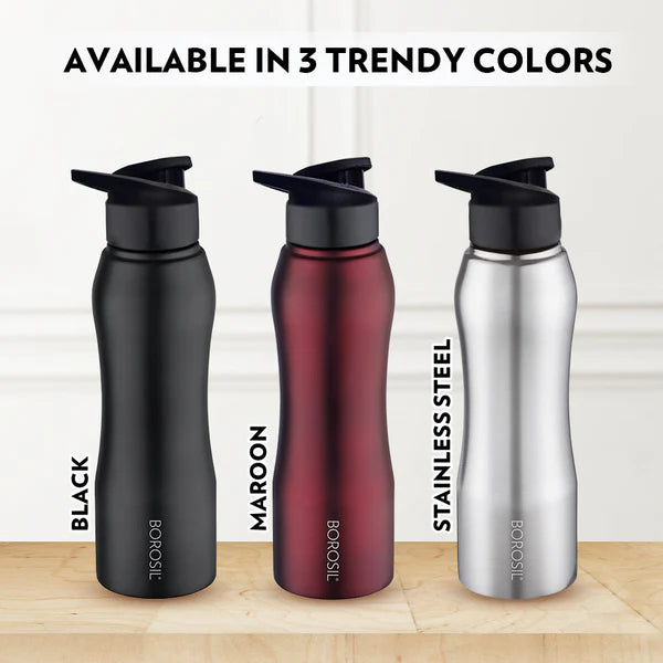 Borosil Hydra Grip-N-Sip Stainless Steel Bottle 750ml
