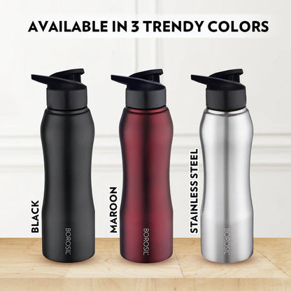 Borosil Hydra Grip-N-Sip Stainless Steel Bottle 750ml