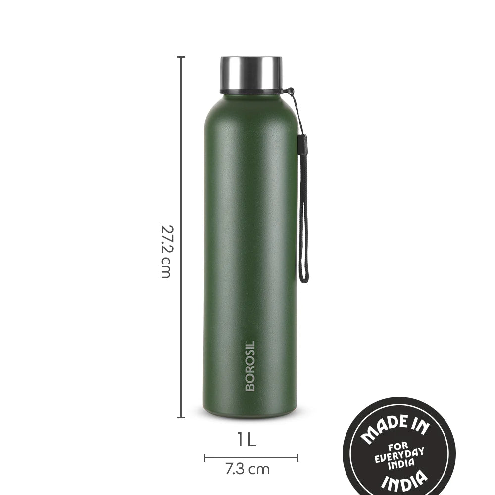Borosil Hydra Laguna Stainless Steel Bottle 1.0 ltr