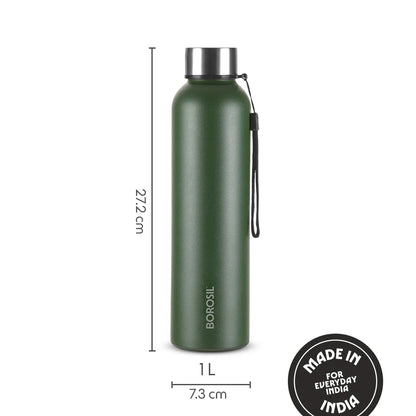 Borosil Hydra Laguna Stainless Steel Bottle 1.0 ltr