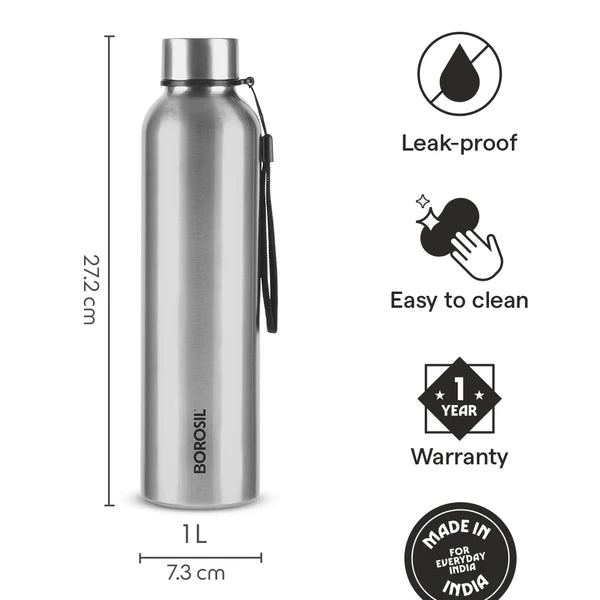Borosil Hydra Laguna Stainless Steel Bottle 1.0 ltr