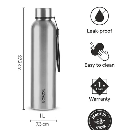Borosil Hydra Laguna Stainless Steel Bottle 1.0 ltr
